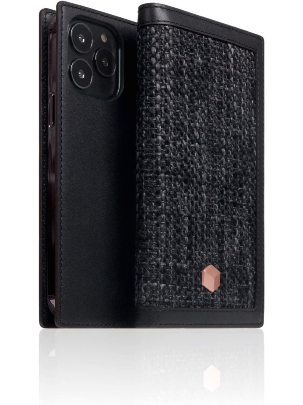 Handcrafted Belgian Fabric Wallet Case for iPhone 13 Pro Max - Diary Style, Card